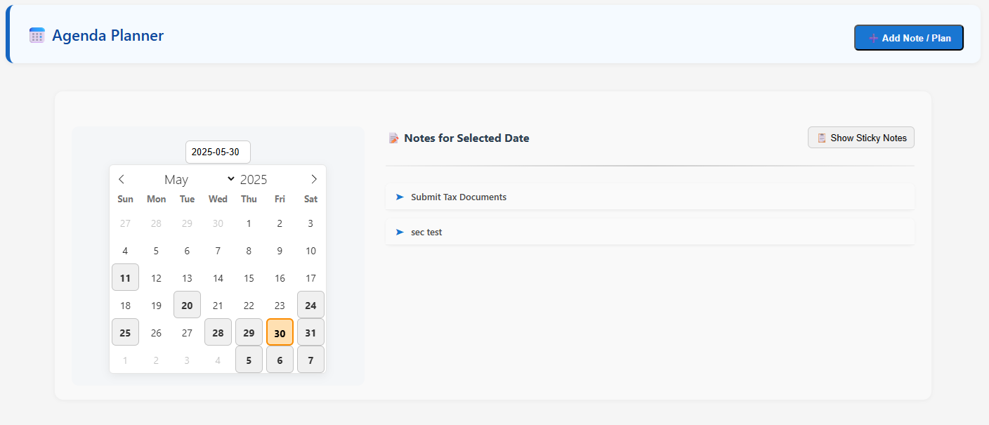 Agenda Planner