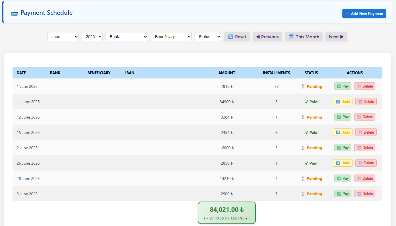Smart Payment Tracker